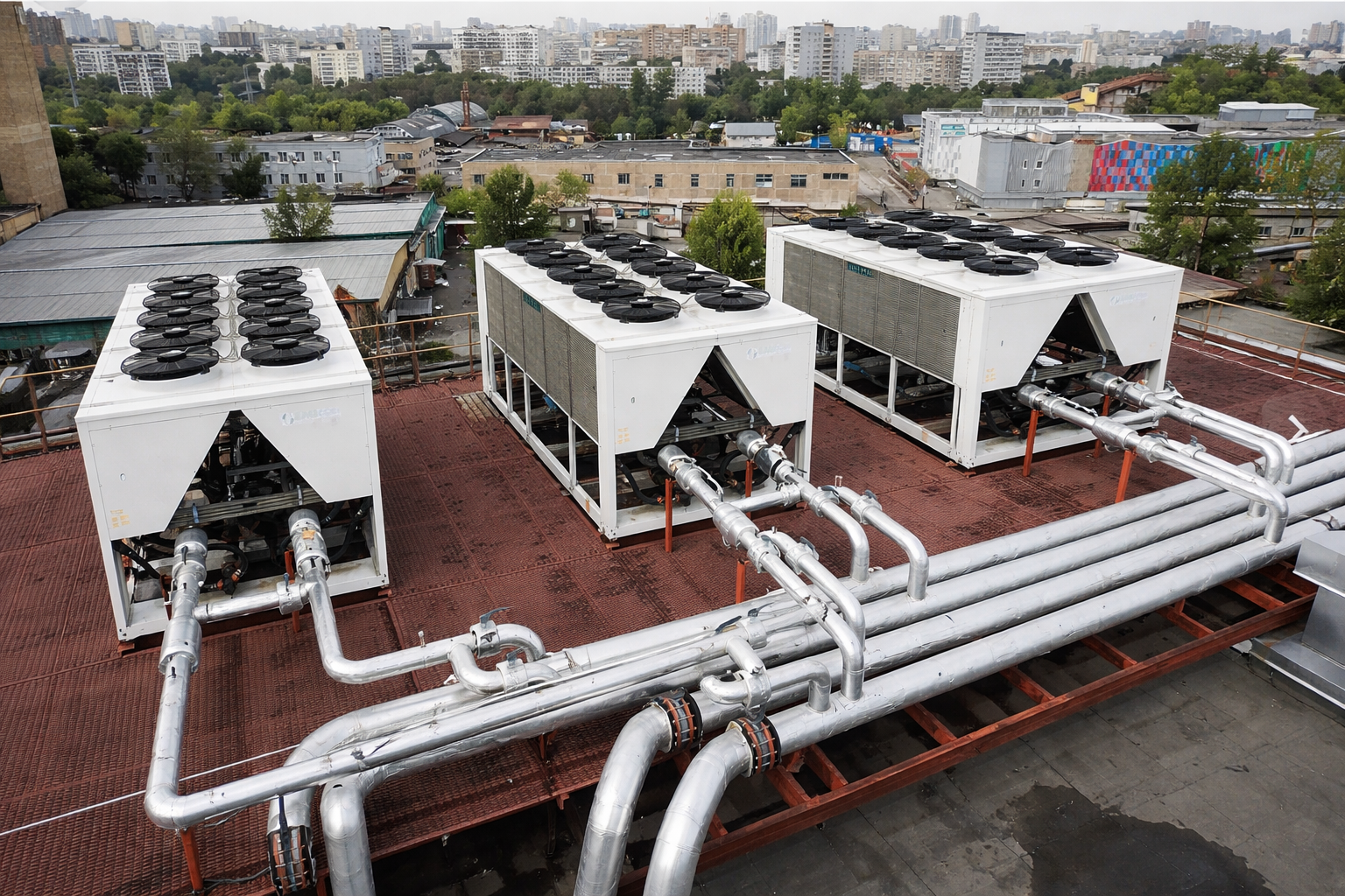 Чиллер на крыше здания