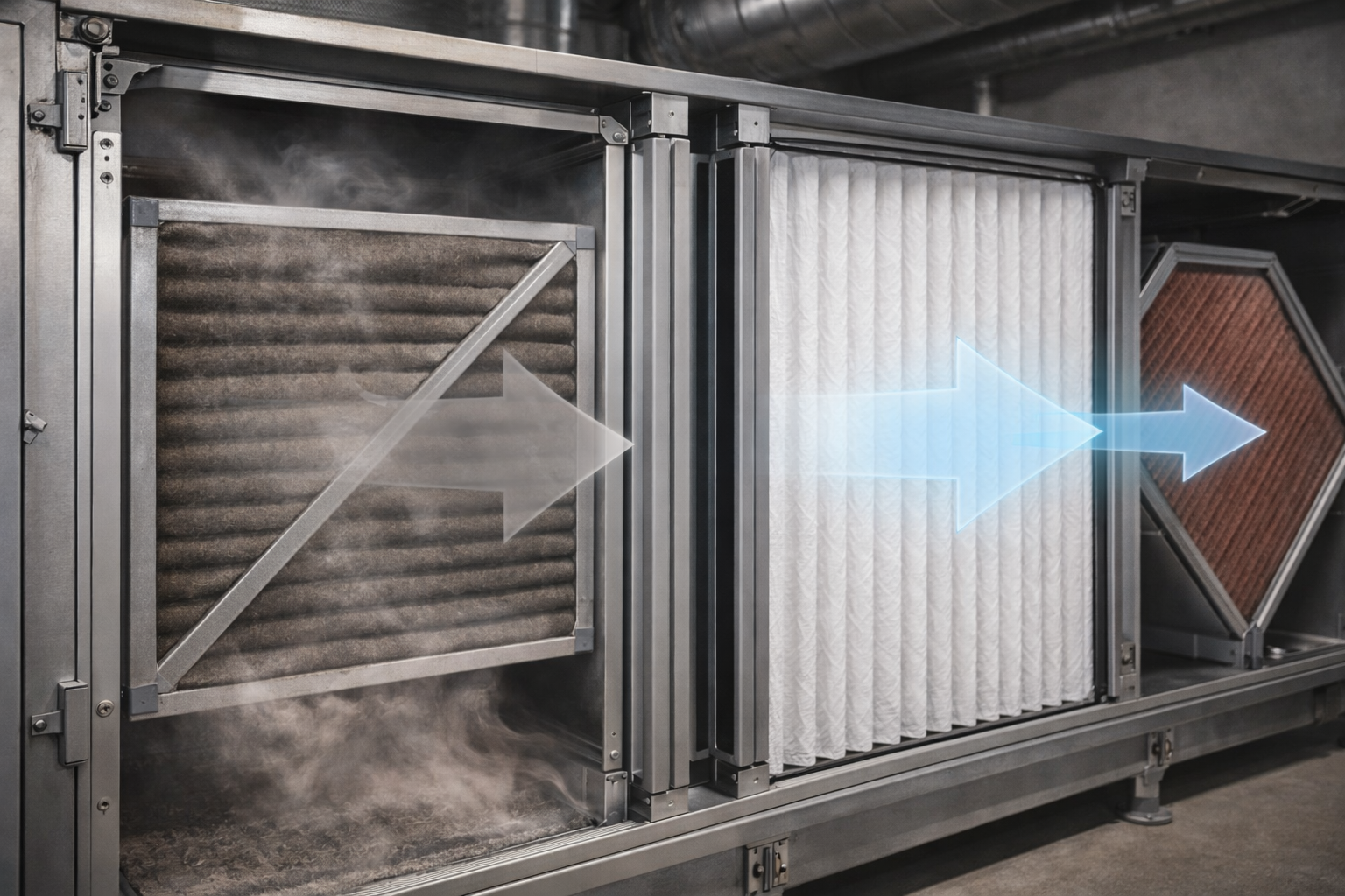 Вентиляционная установка в техническом помещении